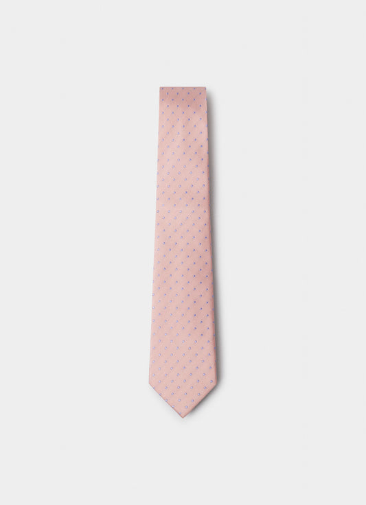 Corbata Mayfair de seda a lunares Hackett London, rosado bebé (BABY-PINK)