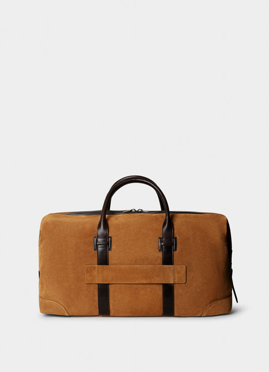 Bolso de viaje de gamuza Hackett London, beige piedra oscuro (DARK-STONE-BEIGE)