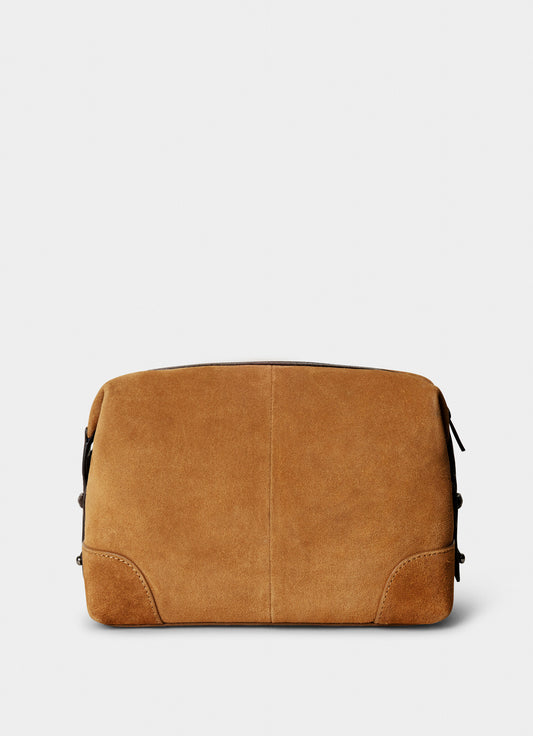 Neceser de gamuza Hackett London, beige piedra oscuro (DARK-STONE-BEIGE)