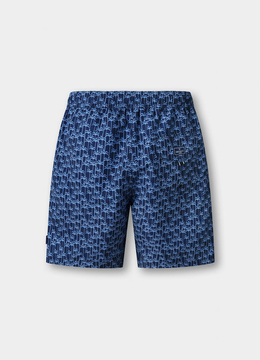 Traje de baño estampado Palms Hackett London, azul tinta (INK-BLUE)